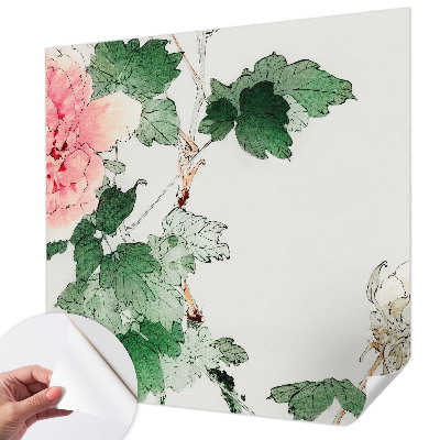 Självhäftande fototapet med ett blommönster i subtil design