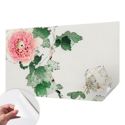 Självhäftande fototapet med ett blommönster i subtil design