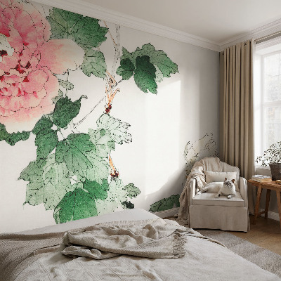 Självhäftande fototapet med ett blommönster i subtil design