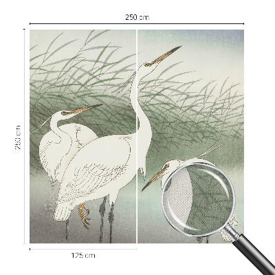 Peel and stick fototapet Hägrar i gräset