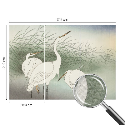 Peel and stick fototapet Hägrar i gräset