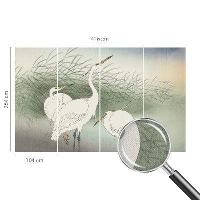 Peel and stick fototapet Hägrar i gräset