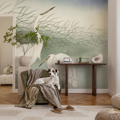 Peel and stick fototapet Hägrar i gräset