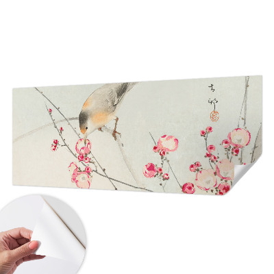 3D fototapet med motiv av en blomfågel