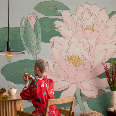Fototapet barn med motiv av vattenlotus