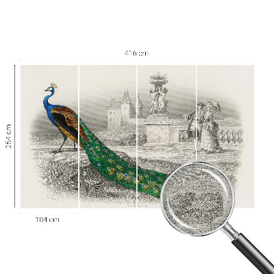 Fototapet för barn i en design med färgglada fjädrar