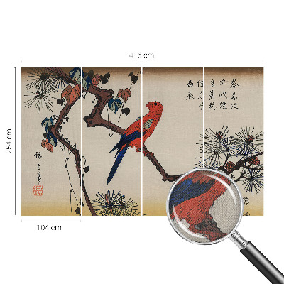 Självhäftande fototapet En fågel på en gren