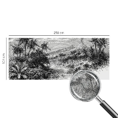 Självhäftande fotovägg med ett exotiskt panorama som motiv