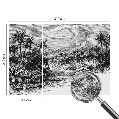 Självhäftande fotovägg med ett exotiskt panorama som motiv