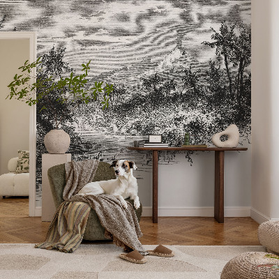 Självhäftande fotovägg med ett exotiskt panorama som motiv