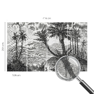 Peel and stick fototapet med motiv av en tropisk oas