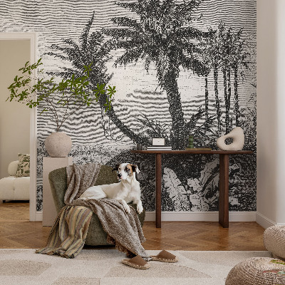 Peel and stick fototapet med motiv av en tropisk oas