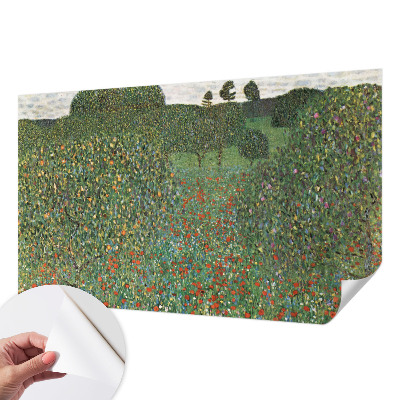 3D fototapet med motiv av en blomsteräng