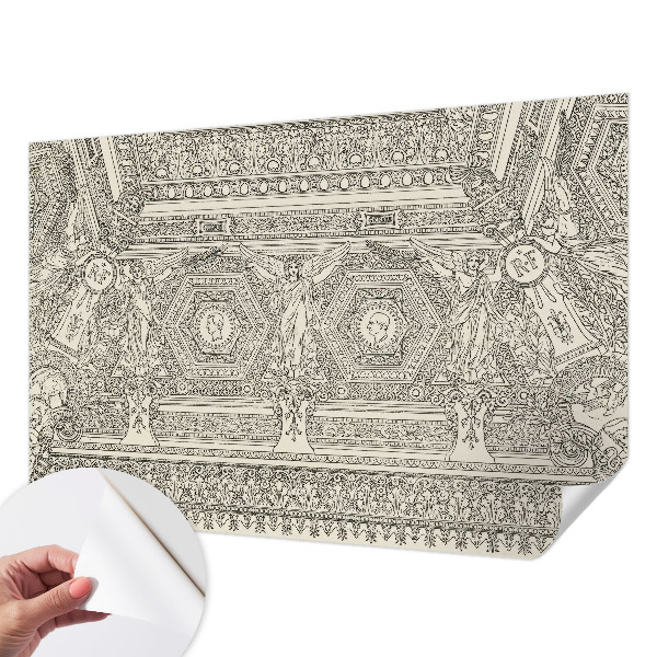 3D fototapet med klassisk prydnadsdesign