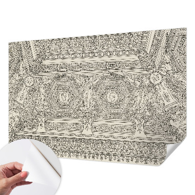 3D fototapet med klassisk prydnadsdesign