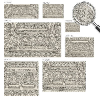 3D fototapet med klassisk prydnadsdesign