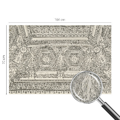 3D fototapet med klassisk prydnadsdesign