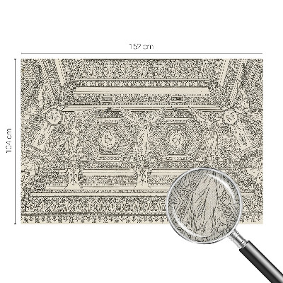3D fototapet med klassisk prydnadsdesign