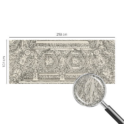 3D fototapet med klassisk prydnadsdesign