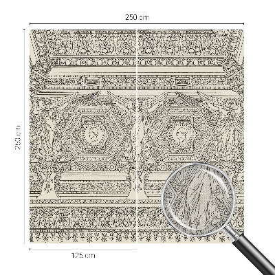 3D fototapet med klassisk prydnadsdesign