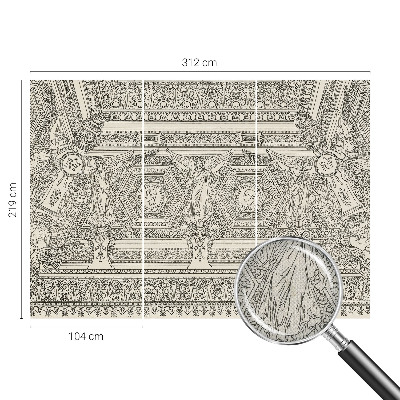 3D fototapet med klassisk prydnadsdesign