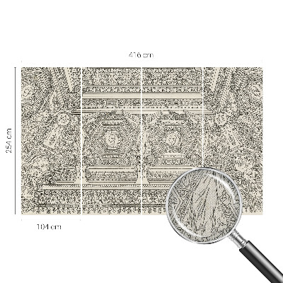 3D fototapet med klassisk prydnadsdesign