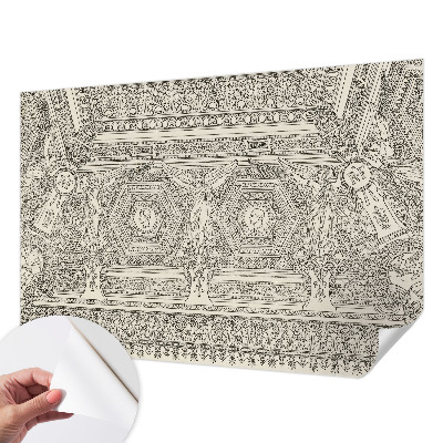 3D fototapet med klassisk prydnadsdesign