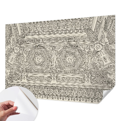 3D fototapet med klassisk prydnadsdesign