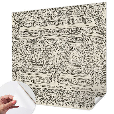 3D fototapet med klassisk prydnadsdesign