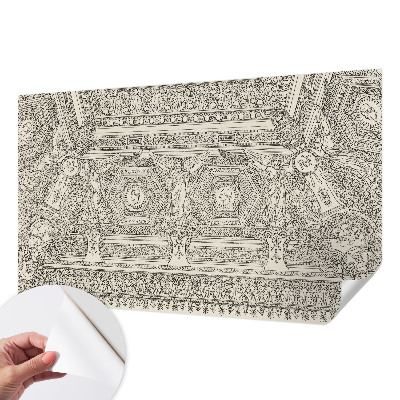 3D fototapet med klassisk prydnadsdesign