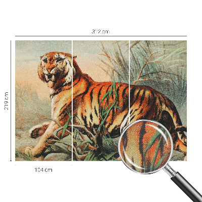 Fototapet för barn med motiv av tigernatur
