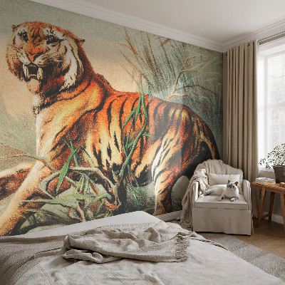 Fototapet för barn med motiv av tigernatur