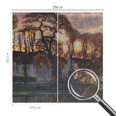 Peel and stick fototapet med motiv av ett kvällslandskap