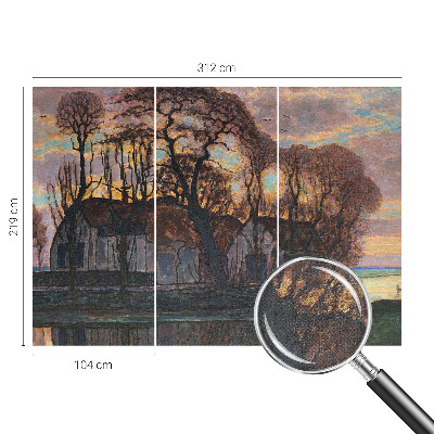 Peel and stick fototapet med motiv av ett kvällslandskap