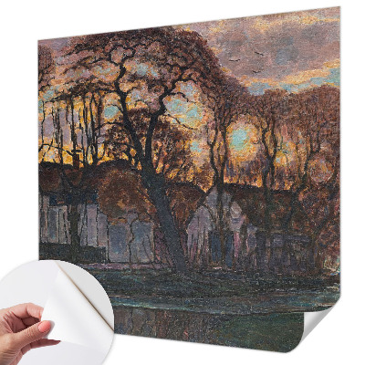 Peel and stick fototapet med motiv av ett kvällslandskap