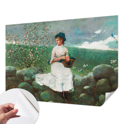 Självhäftande fotovägg med ett blommigt mönster