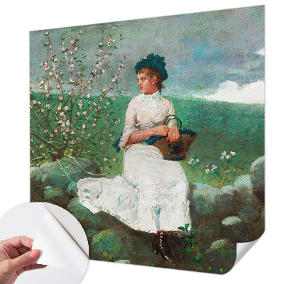 Självhäftande fotovägg med ett blommigt mönster