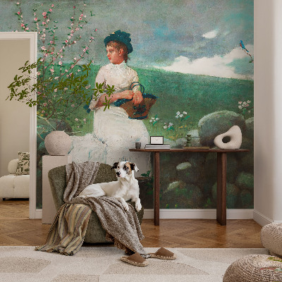 Självhäftande fotovägg Blommig fred