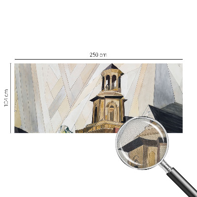 3D fototapet med motiv av ett arkitektoniskt torn