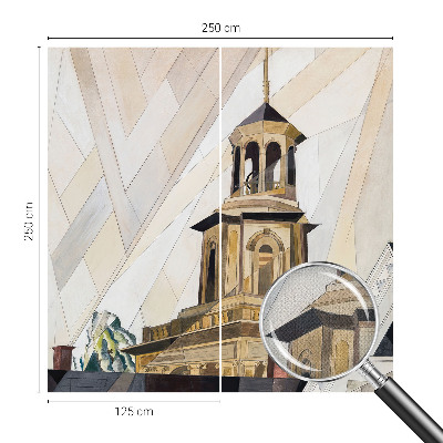 3D fototapet med motiv av ett arkitektoniskt torn