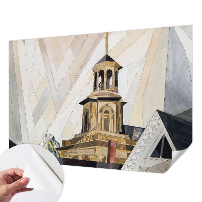 3D fototapet med motiv av ett arkitektoniskt torn