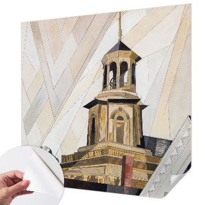3D fototapet med motiv av ett arkitektoniskt torn