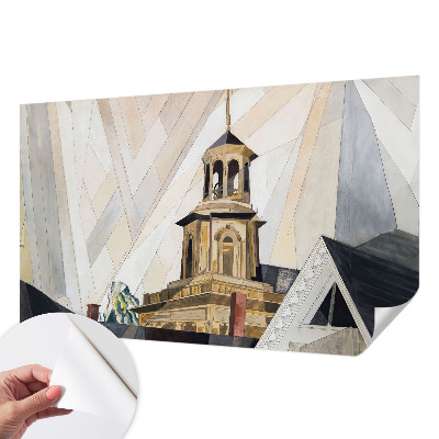 3D fototapet med motiv av ett arkitektoniskt torn