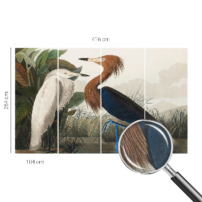 Självhäftande fototapet Fåglar i växter