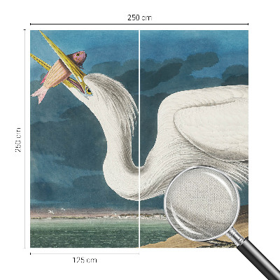 Självhäftande fotovägg Fågel med fisk