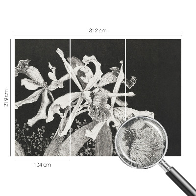 Fototapet barnrum med en illustration av en orkidé