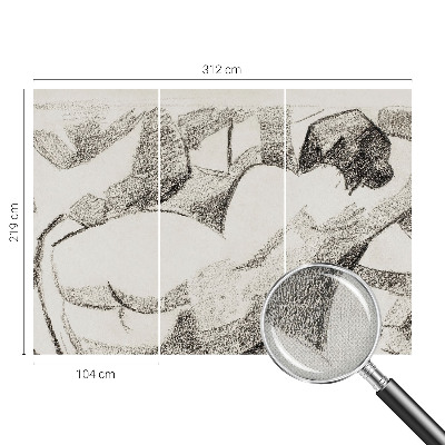 Självhäftande fotovägg med motiv av en lögnaktig figur