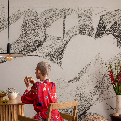 Självhäftande fotovägg En lögnaktig figur