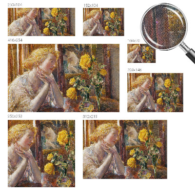 3D fototapet Kvinna med rosor