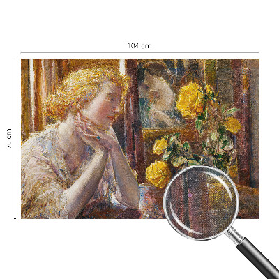 3D fototapet Kvinna med rosor